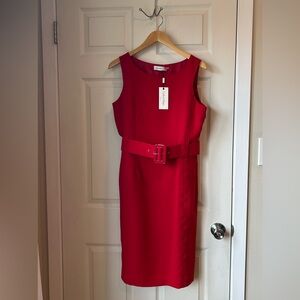 Calvin Klein Red Sheath Dress